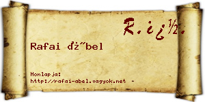 Rafai Ábel névjegykártya